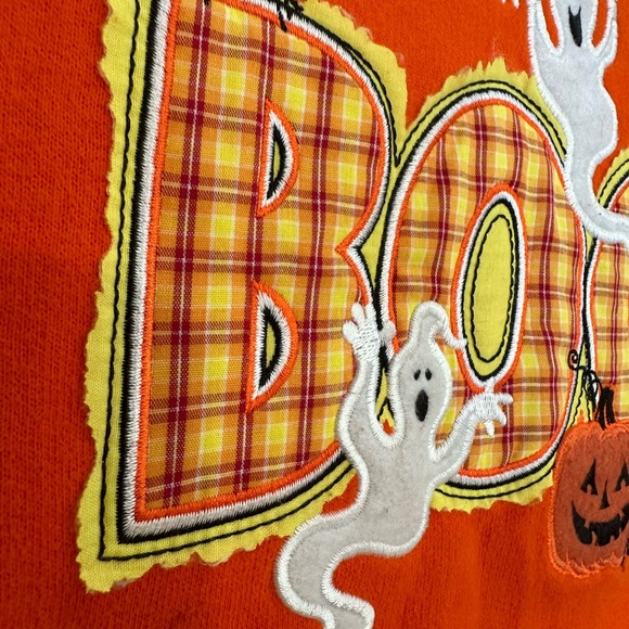 Vintage Holiday Editions appliqué Boo Ghost owl pumpkin Halloween Sweatshirt Med - Picture 4 of 8